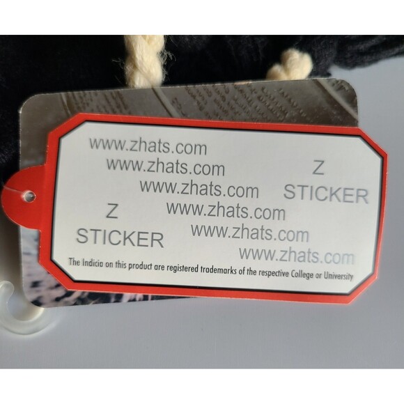 San Jose Sharks NHL Zephyr Adult Black Beanie w/ Tassels Winter Hat Beanie NWT - Picture 8 of 10